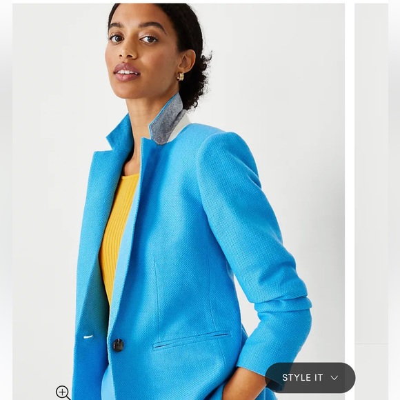 Ann Taylor The Hutton Blazer in Pique Texture Size 12 NWT - Picture 2 of 8